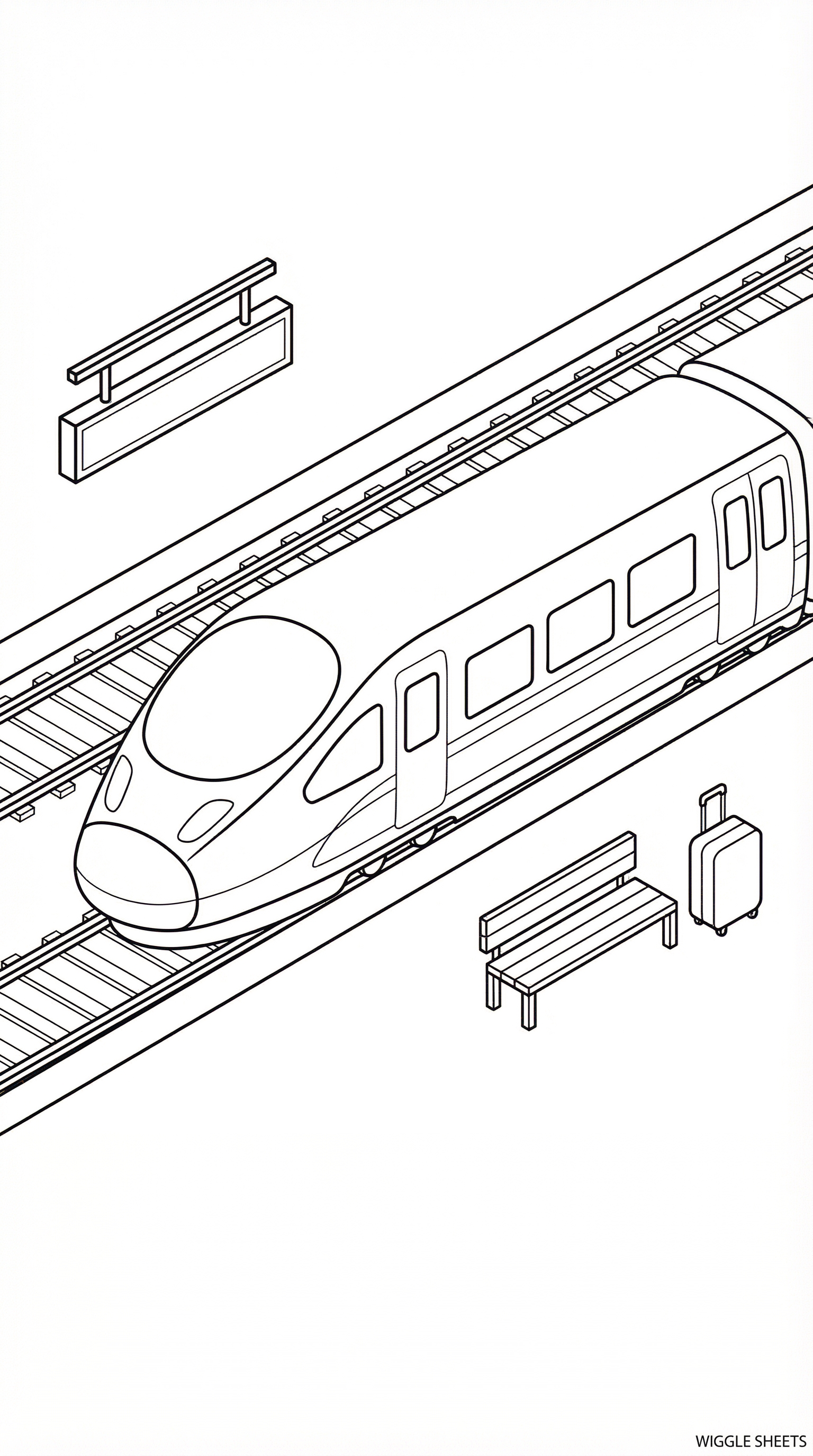 Bullet Train Station Coloring Page